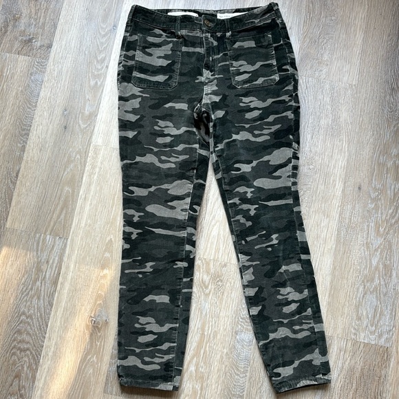 Anthropologie Pilcro and The Letterpress High Rise Skinny Corduroy Camo Pants 29 - Picture 1 of 16